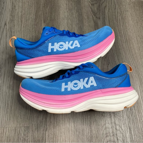 Hoka One One Bondi 8 Womens Size 11 B Blue Running Shoes Sneakers Cushion Walk - Picture 2 of 11
